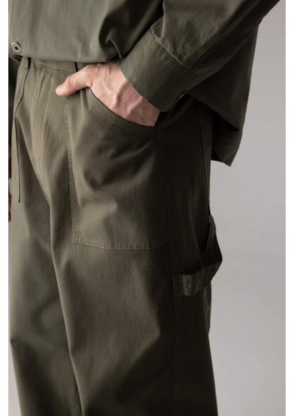 Yazlık Gabardin Pantolon Straight Fit Bol Rahat Kesim Cepli Düz Paça B4089AX24SP