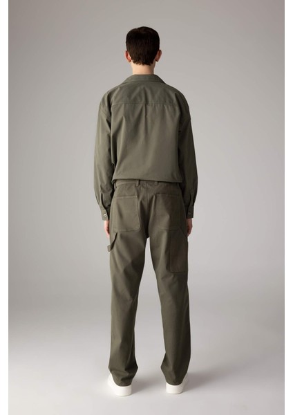 Yazlık Gabardin Pantolon Straight Fit Bol Rahat Kesim Cepli Düz Paça B4089AX24SP