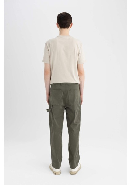 Yazlık Gabardin Pantolon Straight Fit Bol Rahat Kesim Cepli Düz Paça B4089AX24SP