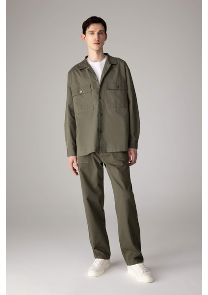 Yazlık Gabardin Pantolon Straight Fit Bol Rahat Kesim Cepli Düz Paça B4089AX24SP