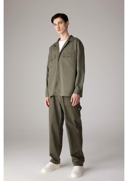 Yazlık Gabardin Pantolon Straight Fit Bol Rahat Kesim Cepli Düz Paça B4089AX24SP