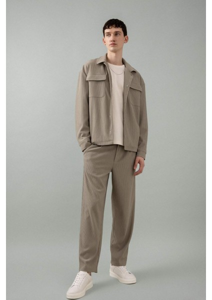 Yazlık Kumaş Pantolon Tapered Fit Normal Kesim Düz Paça Her Yöne Esneyen B6584AX24SP