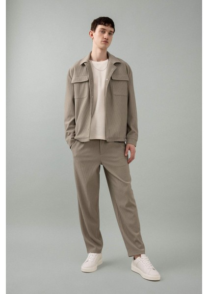 Yazlık Kumaş Pantolon Tapered Fit Normal Kesim Düz Paça Her Yöne Esneyen B6584AX24SP