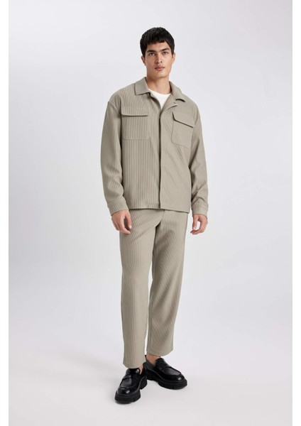 Yazlık Kumaş Pantolon Tapered Fit Normal Kesim Düz Paça Her Yöne Esneyen B6584AX24SP