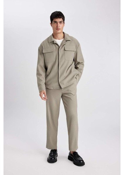 Yazlık Kumaş Pantolon Tapered Fit Normal Kesim Düz Paça Her Yöne Esneyen B6584AX24SP