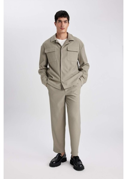 Yazlık Kumaş Pantolon Tapered Fit Normal Kesim Düz Paça Her Yöne Esneyen B6584AX24SP