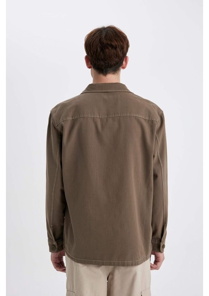 Relax Fit Pamuklu Uzun Kollu Gömlek Ceket B6113AX23AU