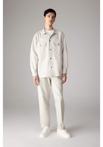 Yazlık Gabardin Pantolon Straight Fit Bol Rahat Kesim Cepli Düz Paça B4089AX24SP