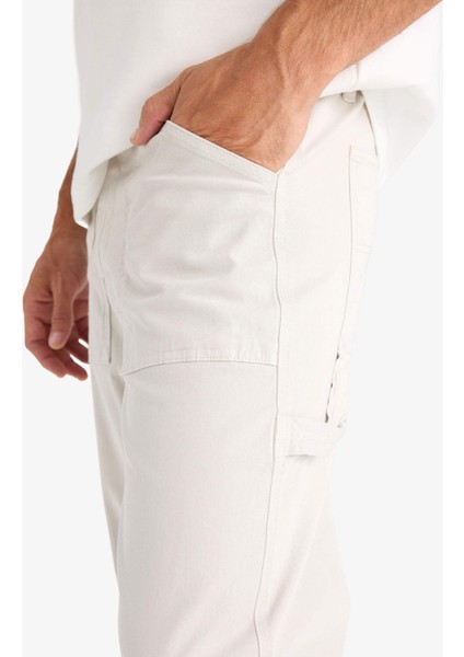 Yazlık Gabardin Pantolon Straight Fit Bol Rahat Kesim Cepli Düz Paça B4089AX24SP