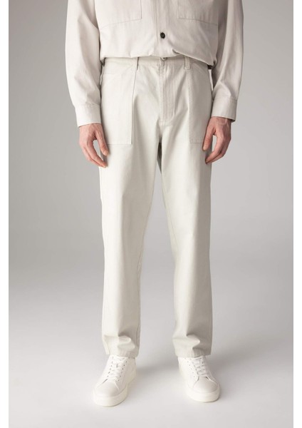 Yazlık Gabardin Pantolon Straight Fit Bol Rahat Kesim Cepli Düz Paça B4089AX24SP