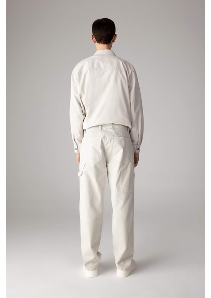 Yazlık Gabardin Pantolon Straight Fit Bol Rahat Kesim Cepli Düz Paça B4089AX24SP