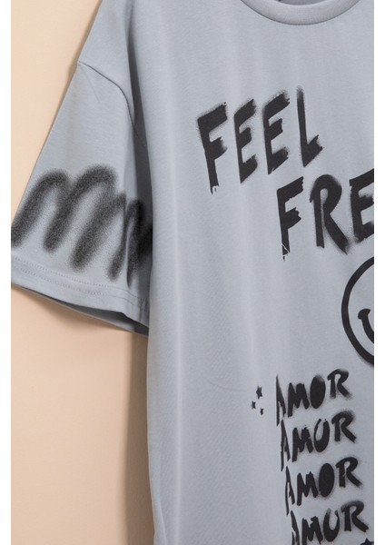 Füme Cep Detaylı Yazı Baskılı Erkek Çocuk Bisiklet Yaka Tişört 20906 fırsatları