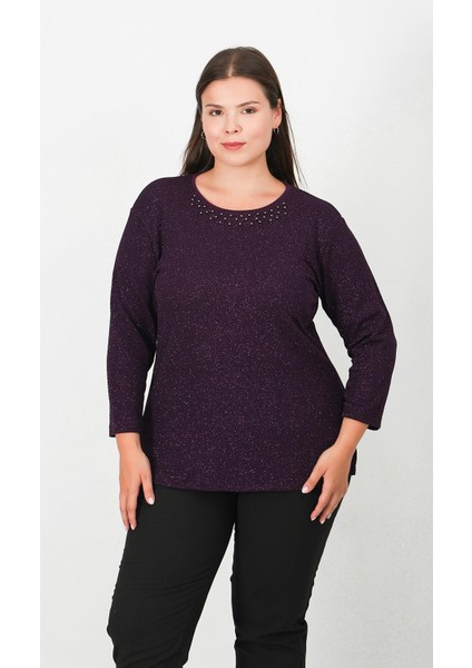 Abiye Simli Fukuro Turvakar Kol Bluz