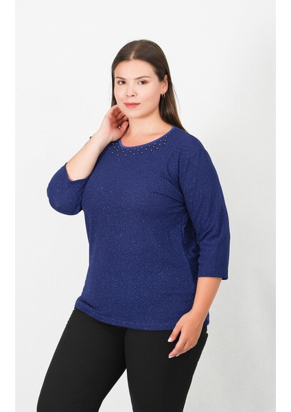 Abiye Simli Fukuro Turvakar Kol Bluz