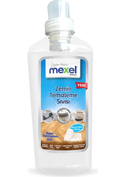 Robot Süpürgelere Özel Zemin Temizleme Sıvısı Deterjanı Beyaz Sabun Esanslı 1000 ml