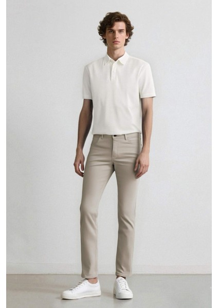 Yazlık Chino Kanvas Pantolon Slim Fit Dar Kesim Cepli Dar Paça T1055AZ24SP