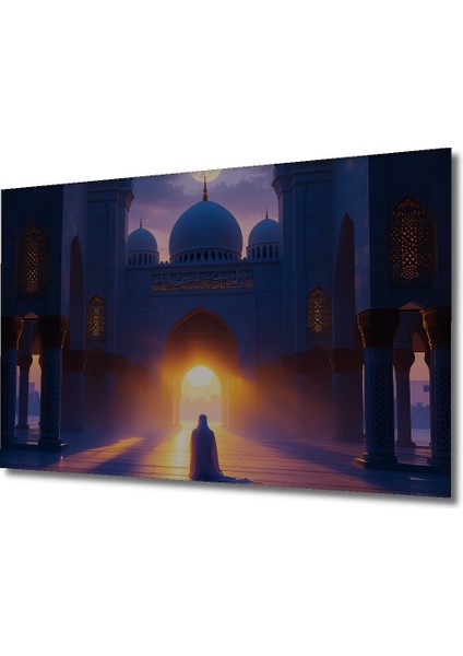 Islam Sanatı Camii Yağlı Boya Görünümlü Dekoratif Ahşap Ev/işyeri/ofis Kare Tablo fiyatları