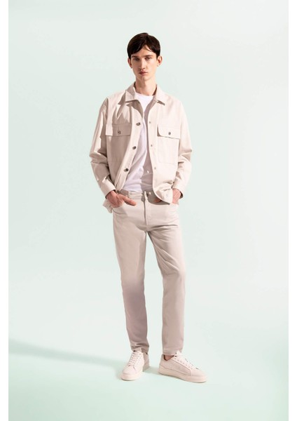 Yazlık Gabardin Chino Kanvas Pantolon Slim Fit Dar Kesim Dar Paça Cepli B2089AX24SP