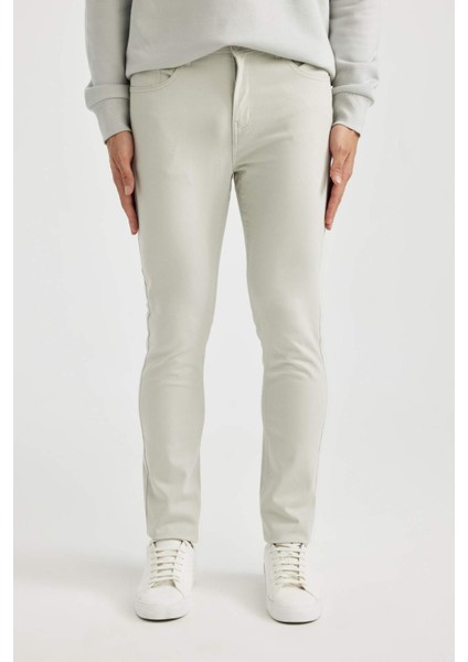 Yazlık Gabardin Chino Kanvas Pantolon Slim Fit Dar Kesim Dar Paça Cepli B2089AX24SP
