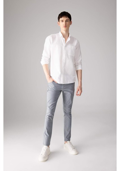 Yazlık Chino Kanvas Pantolon Slim Fit Dar Kesim Cepli Dar Paça