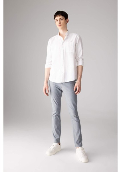 Yazlık Chino Kanvas Pantolon Slim Fit Dar Kesim Cepli Dar Paça