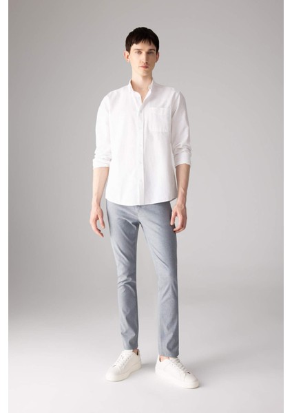 Yazlık Chino Kanvas Pantolon Slim Fit Dar Kesim Cepli Dar Paça