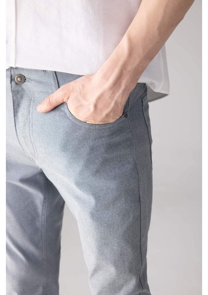 Yazlık Chino Kanvas Pantolon Slim Fit Dar Kesim Cepli Dar Paça