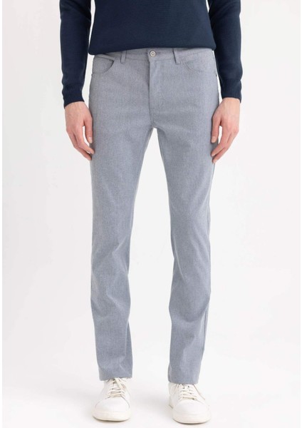 Yazlık Chino Kanvas Pantolon Slim Fit Dar Kesim Cepli Dar Paça