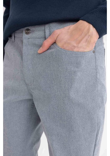 Yazlık Chino Kanvas Pantolon Slim Fit Dar Kesim Cepli Dar Paça