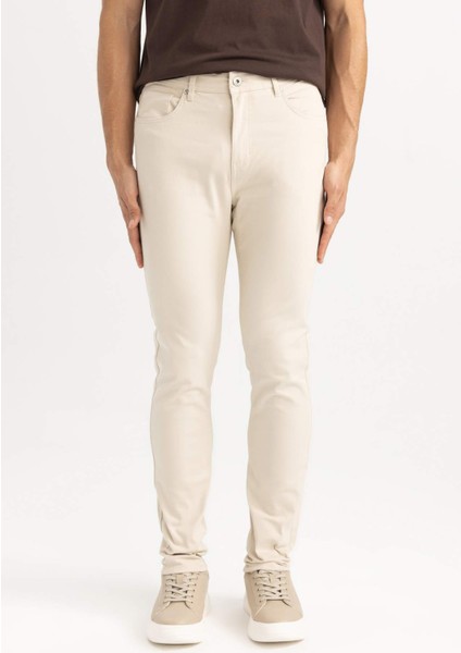 Yazlık Gabardin Chino Kanvas Pantolon Slim Fit Dar Kesim Dar Paça Cepli B2089AX24SP
