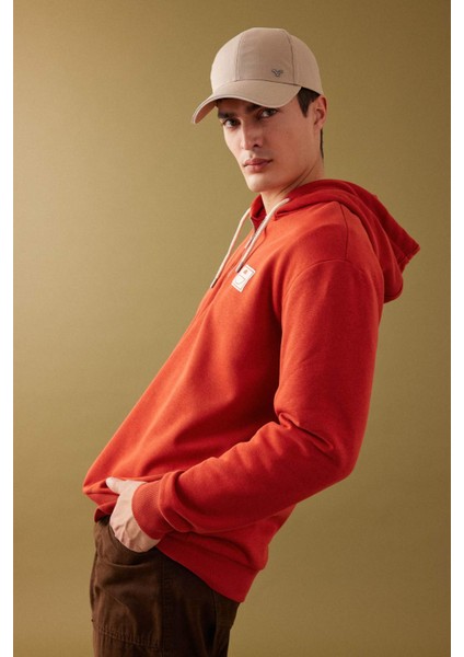 Oversize Geniş Kalıp Kapüşonlu Sırt Baskılı Sweatshirt B4803AX24SP