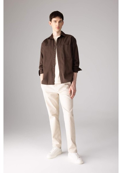 Regular Fit Normal Kesim Gabardin Chino Kanvas Pantolon Yazlık Fermuar Cepli Düz Paça B2088AX24SP