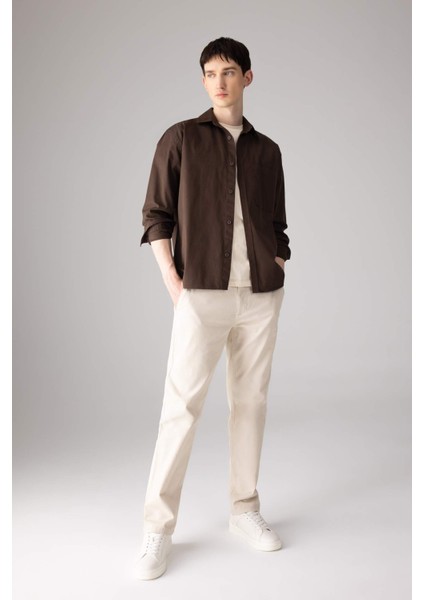 Regular Fit Normal Kesim Gabardin Chino Kanvas Pantolon Yazlık Fermuar Cepli Düz Paça B2088AX24SP