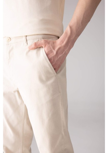 Regular Fit Normal Kesim Gabardin Chino Kanvas Pantolon Yazlık Fermuar Cepli Düz Paça B2088AX24SP
