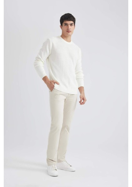 Regular Fit Normal Kesim Gabardin Chino Kanvas Pantolon Yazlık Fermuar Cepli Düz Paça B2088AX24SP