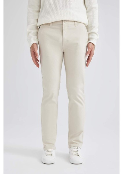 Regular Fit Normal Kesim Gabardin Chino Kanvas Pantolon Yazlık Fermuar Cepli Düz Paça B2088AX24SP
