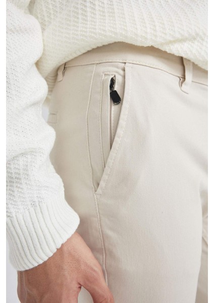 Regular Fit Normal Kesim Gabardin Chino Kanvas Pantolon Yazlık Fermuar Cepli Düz Paça B2088AX24SP