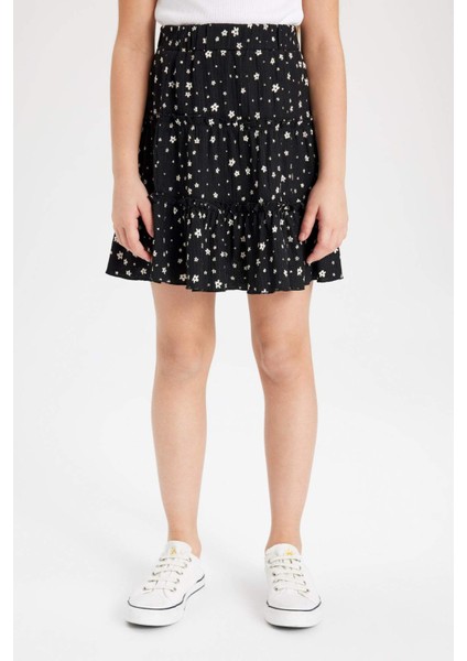 Kız Çocuk Desenli Bürümcük Etek B4460A824SM