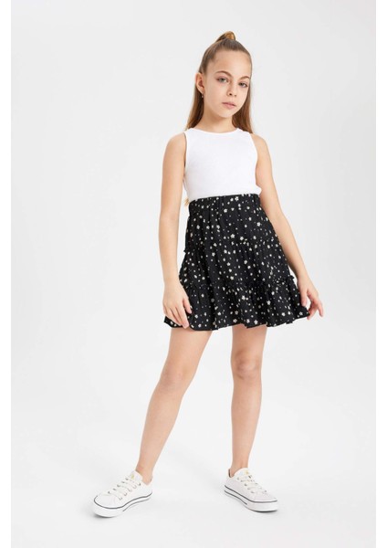 Kız Çocuk Desenli Bürümcük Etek B4460A824SM