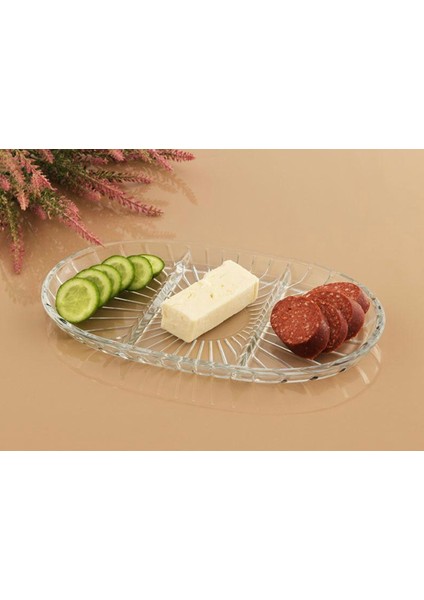 Elegant Oval Bölmeli Servis Tabağı 27X16 cm fırsatları