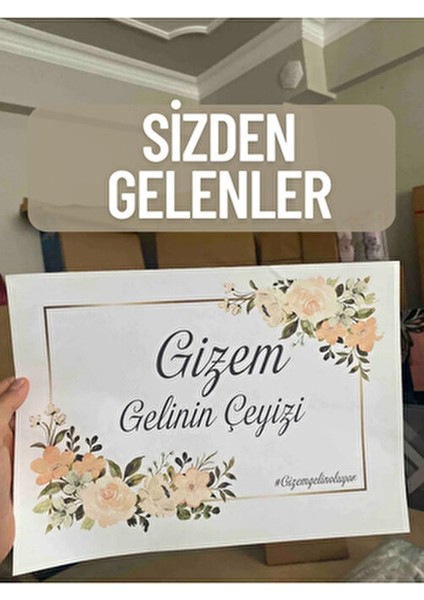 Çeyiz Kutusu İçin 20'li Şık Renkli Çiçekli Etiket Seti Eğlenceli Parti Malzemeleri indirimleri
