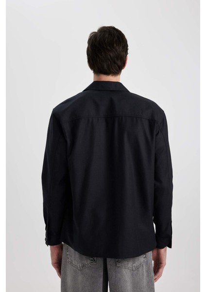 Relax Fit Polo Yaka Cep Detaylı Gömlek Ceket B3903AX24SP