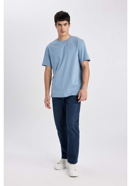 %100 Pamuk New Regular Fit Bisiklet Yaka Basic Düz Kısa Kollu Tişört V7699AZ24SP