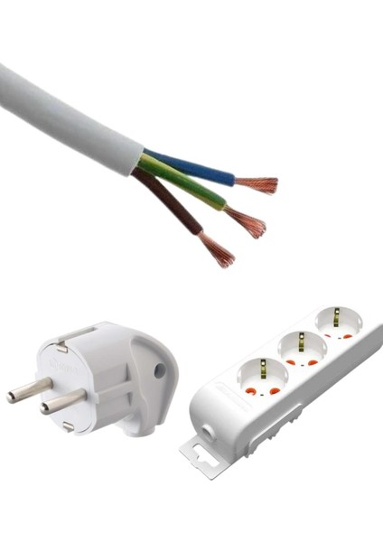 Acr- 10 Metre Üçlü Klemensli Grup Priz El Yapımı