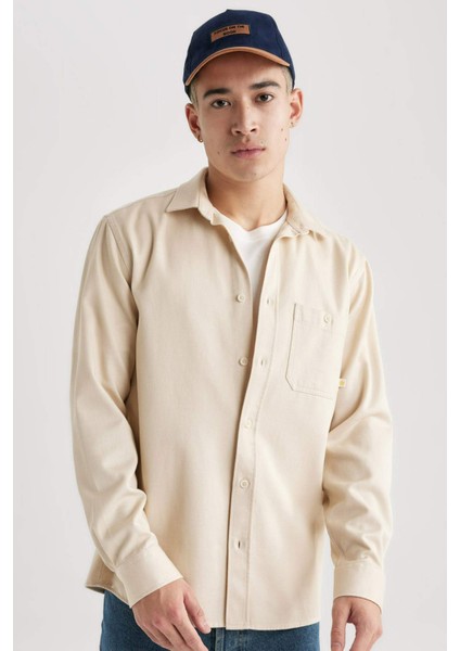 Regular Fit Tensel Uzun Kollu Gömlek