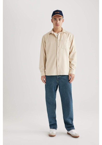 Regular Fit Tensel Uzun Kollu Gömlek