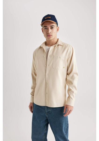 Regular Fit Tensel Uzun Kollu Gömlek