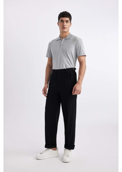 Slim Fit Dar Kesim Polo Yaka Kısa Kollu Pamuklu Modal Karışımlı Basic Düz Tişört M6609AZ24SP