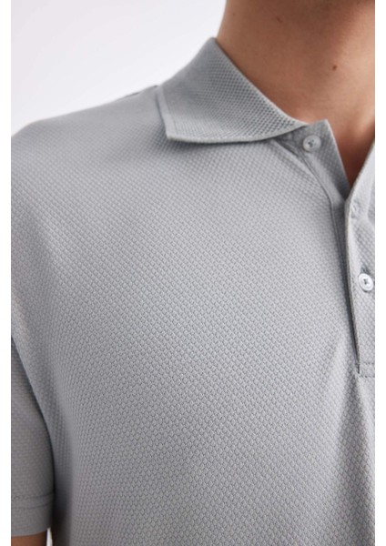 Slim Fit Dar Kesim Polo Yaka Kısa Kollu Pamuklu Modal Karışımlı Basic Düz Tişört M6609AZ24SP