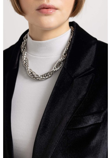 Oversize Geniş Kalıp Kruvaze Kadife Blazer Ceket B4880AX23WN